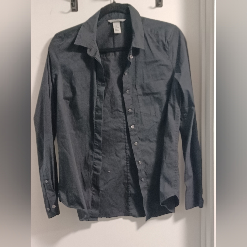 H&M - Black Lightweight Shirt Jacket with Smooth Finish